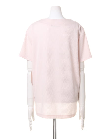 INGNI（イング） 肉薄Vネックリブイレヘム／チュニック／B ﾋﾟﾝｸ