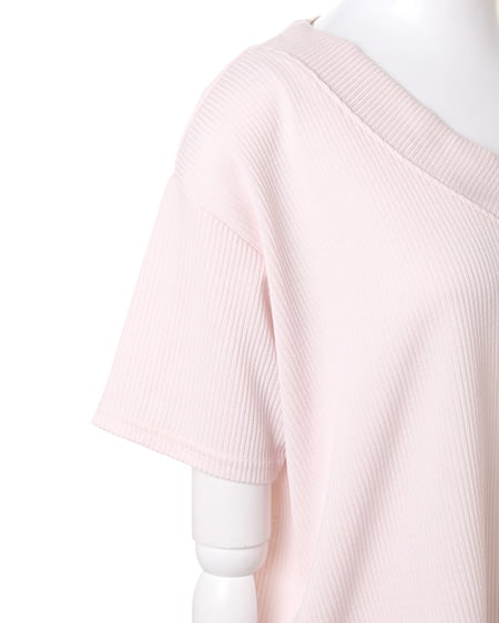 INGNI（イング） 肉薄Vネックリブイレヘム／チュニック／B ﾋﾟﾝｸ