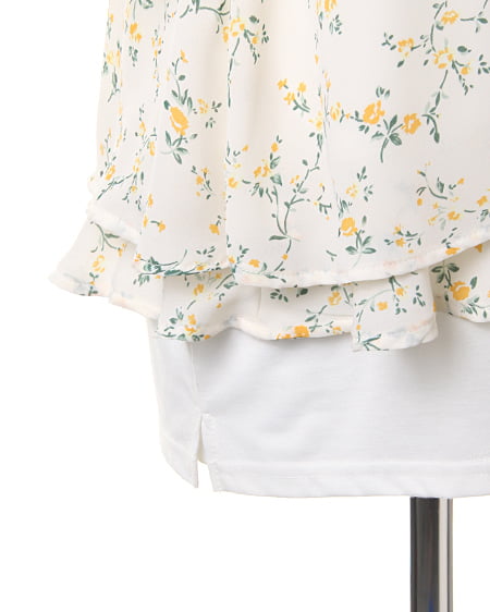 INGNI（イング） 花柄キャミ＋Tシャツ／アンサンブルB ｵﾌﾎﾜｲﾄ