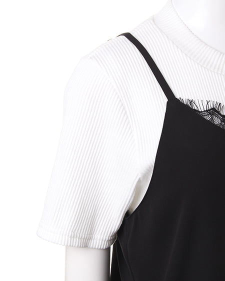 INGNI（イング） JZレースキャミ＋テレコTシャツ／SET ｸﾛ