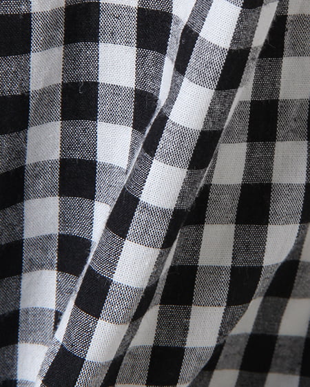 INGNI（イング） 袖フリル前結びギンガム／シャツ ｸﾛ/ｷﾞﾝｶﾞﾑ