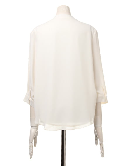 INGNI（イング） JZカシュクール／7分袖シャツ ｵﾌﾎﾜｲﾄ