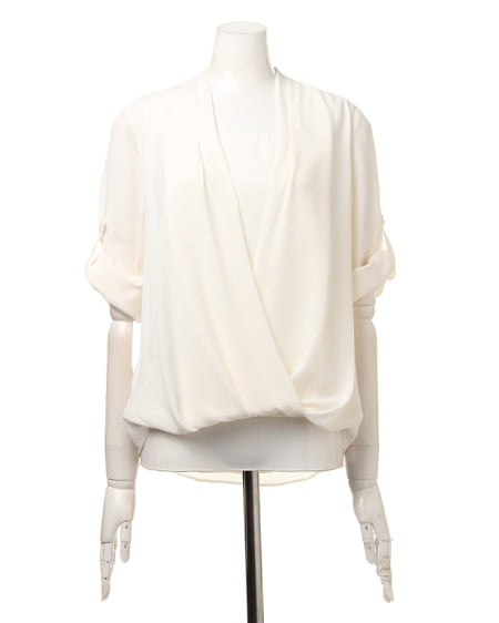 INGNI（イング） JZカシュクール／7分袖シャツ ｵﾌﾎﾜｲﾄ