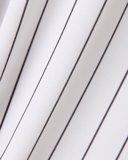 INGNI（イング） ノーカラーJZスキッパー／シャツ ｵﾌｸﾛ/ｽﾄﾗｲﾌﾟ