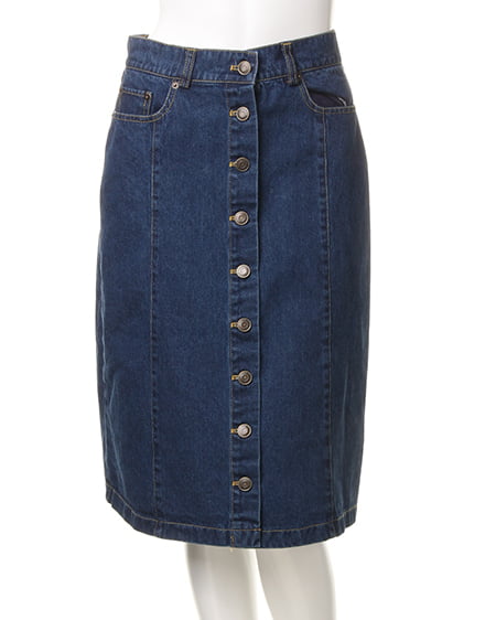 INGNI（イング） 前ボタン台形スカートD ﾃﾞﾆﾑ/ﾌﾞﾙｰ