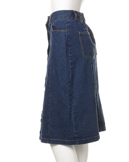 INGNI（イング） 前ボタン台形スカートD ﾃﾞﾆﾑ/ﾌﾞﾙｰ