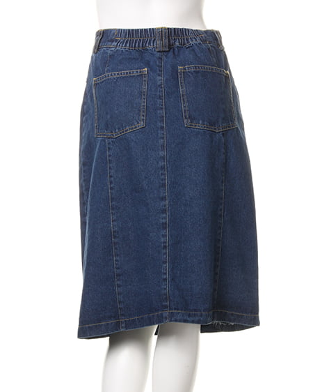 INGNI（イング） 前ボタン台形スカートD ﾃﾞﾆﾑ/ﾌﾞﾙｰ