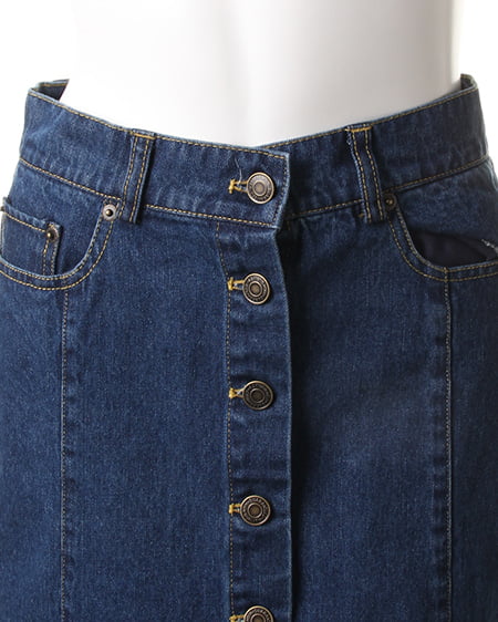 INGNI（イング） 前ボタン台形スカートD ﾃﾞﾆﾑ/ﾌﾞﾙｰ