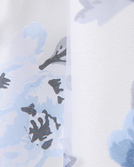 INGNI（イング） 花柄オーガンジータックフレア／スカート ｵﾌﾎﾜｲﾄ/ﾌﾞﾙｰ