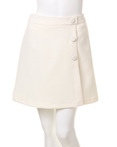 INGNI（イング） 前釦変わり台形／スカート ｵﾌﾎﾜｲﾄ