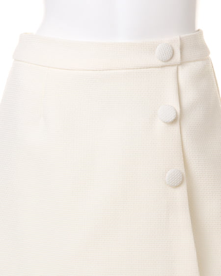 INGNI（イング） 前釦変わり台形／スカート ｵﾌﾎﾜｲﾄ