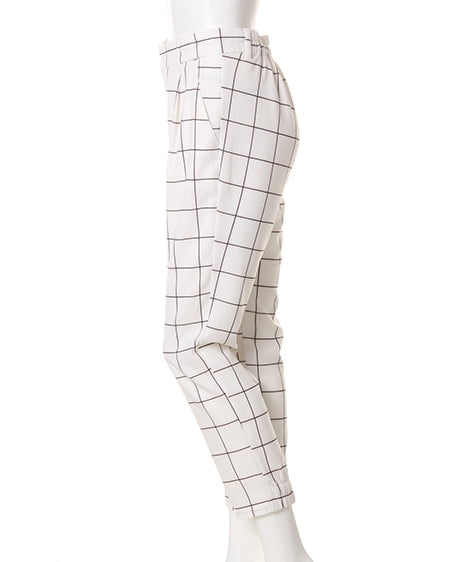 INGNI（イング） ストライプジョガー／パンツ ｵﾌﾎﾜｲﾄ/ﾁｪｯｸ