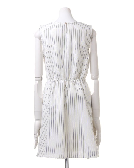 INGNI（イング） ストライプノースリF＆F／ワンピース ｵﾌﾎﾜｲﾄ/ｸﾛA