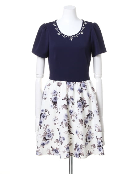 INGNI(イング) 花柄スカート/ワンピース コン/オフホワイト