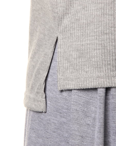 INGNI(イング) リブノースリTOPS+ガウチョ/SET グレー