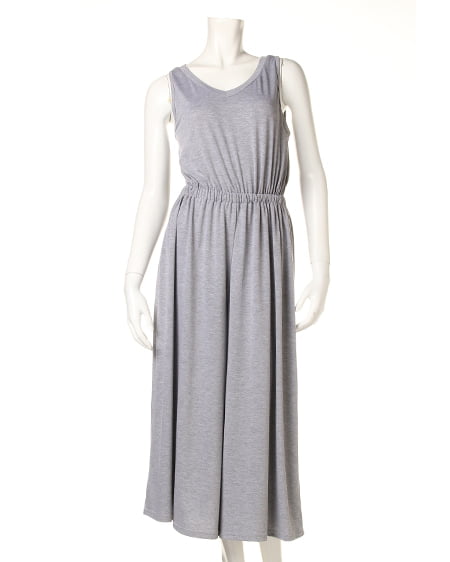 INGNI(イング) リブノースリTOPS+ガウチョ/SET グレー