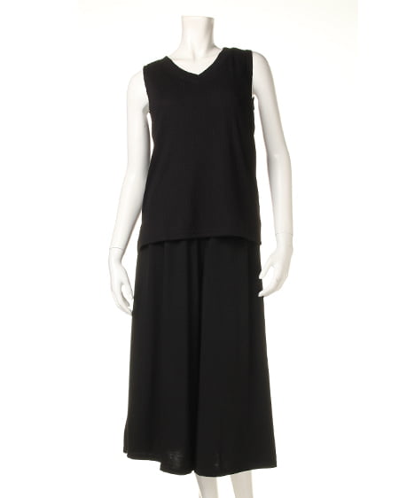 INGNI（イング） リブノースリTOPS＋ガウチョ／SET ｸﾛ