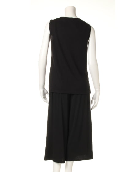 INGNI（イング） リブノースリTOPS＋ガウチョ／SET ｸﾛ