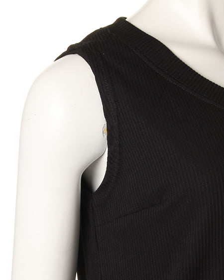 INGNI（イング） リブノースリTOPS＋ガウチョ／SET ｸﾛ