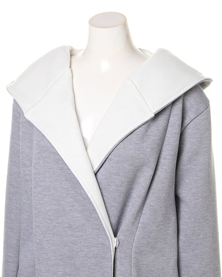 INGNI（イング） 起毛裏毛配色／コーディガン ｸﾞﾚｰ/ｵﾌﾎﾜｲﾄ