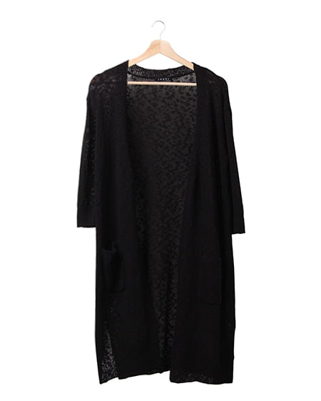 INGNI(イング) スラブロングカーディガン7分袖 ｸﾛ