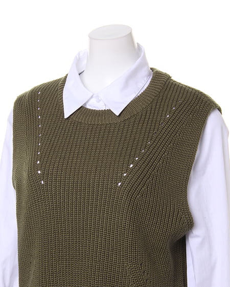 INGNI（イング） ニットベスト＋シャツ／SET ｶｰｷ