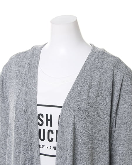 INGNI（イング） 天竺ロングカーデ7分袖＋Tシャツ／SET ｸﾞﾚｰ