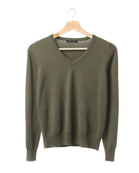 INGNI(イング) Vネックベーシック／ニット ｶｰｷ