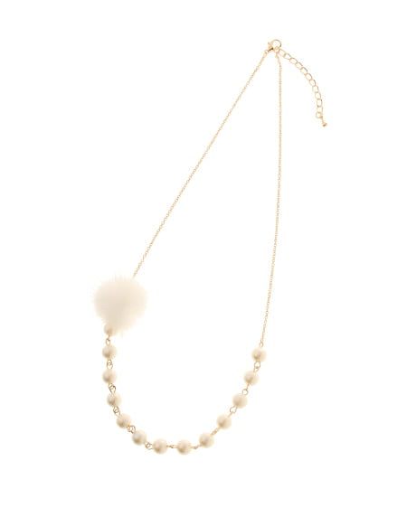 INGNI(イング) ミンクファー付パール/ネックレス オフホワイト