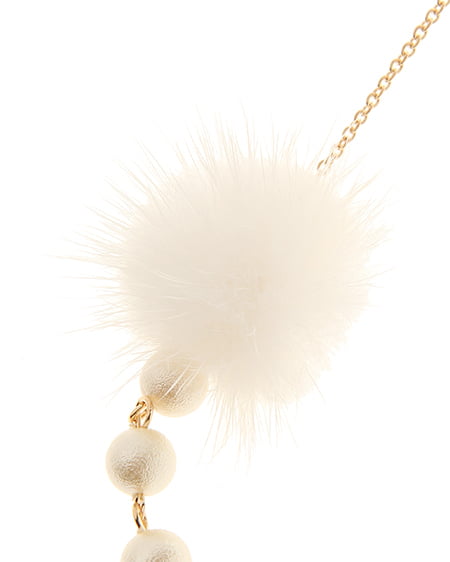 INGNI(イング) ミンクファー付パール/ネックレス オフホワイト