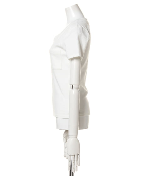 INGNI（イング） ポケット付VネックテレコTシャツ ｵﾌﾎﾜｲﾄ