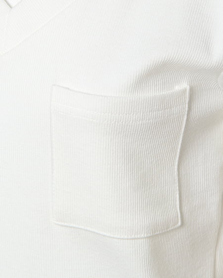 INGNI（イング） ポケット付VネックテレコTシャツ ｵﾌﾎﾜｲﾄ