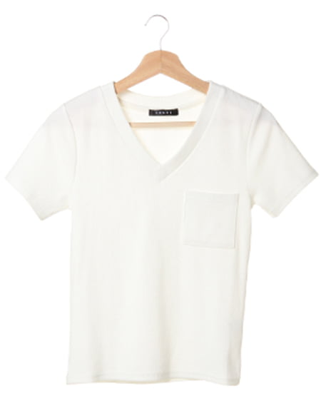 INGNI(イング) ポケット付VネックテレコTシャツ