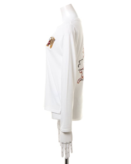 INGNI(イング) スカジャン風刺繍ロングTシャツ オフホワイト