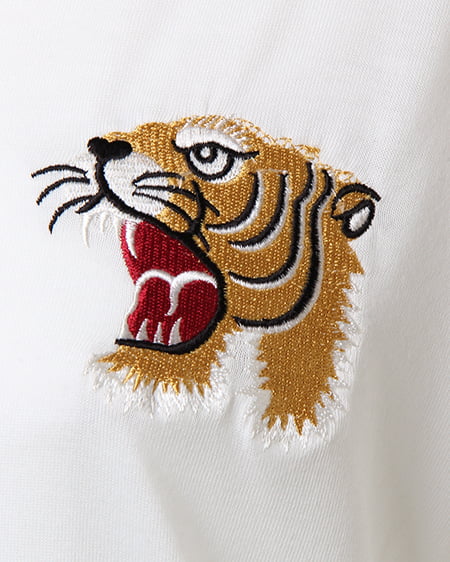 INGNI(イング) スカジャン風刺繍ロングTシャツ オフホワイト