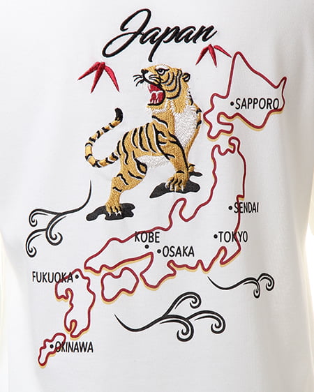 INGNI(イング) スカジャン風刺繍ロングTシャツ オフホワイト