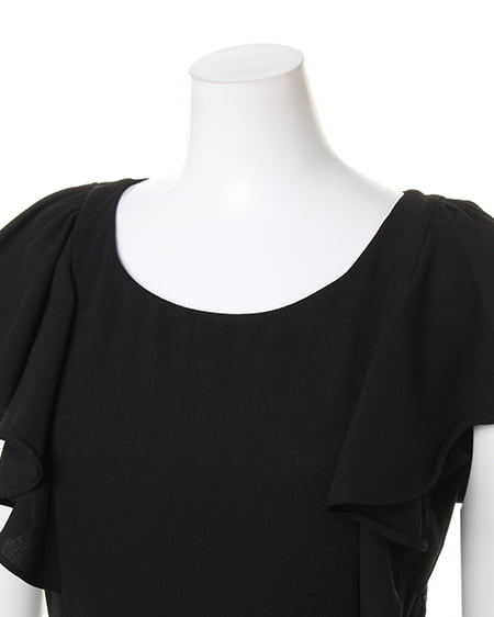 INGNI(イング) 花柄ドッキング/ワンピース クロ/オフホワイト