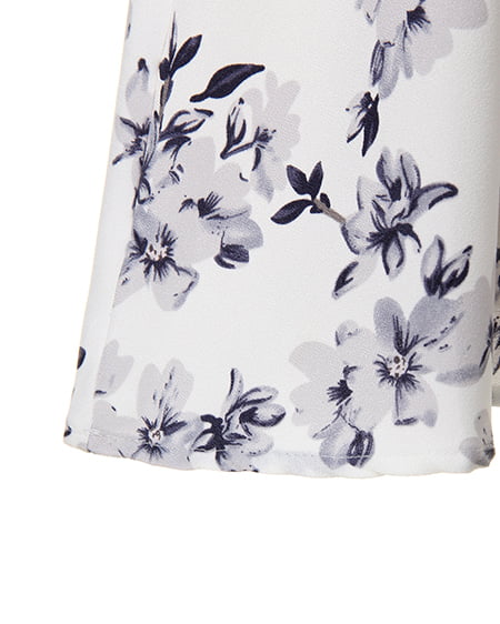 INGNI(イング) 花柄ドッキング/ワンピース クロ/オフホワイト