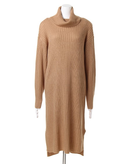 INGNI（イング） ワイドリブオフタートルニット／ワンピース ｷｬﾒﾙ