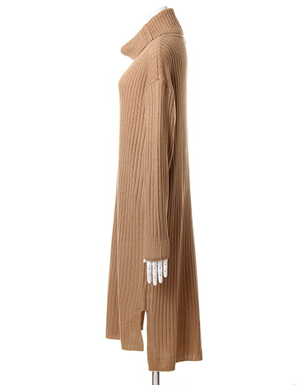 INGNI（イング） ワイドリブオフタートルニット／ワンピース ｷｬﾒﾙ