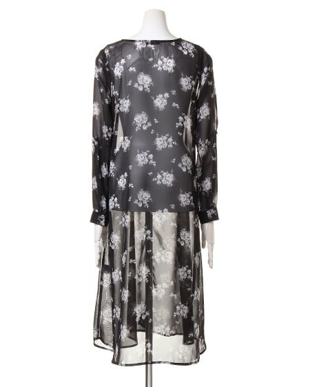 INGNI（イング） 花柄シフォン／ガウン ｸﾛ