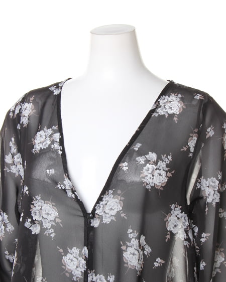 INGNI（イング） 花柄シフォン／ガウン ｸﾛ