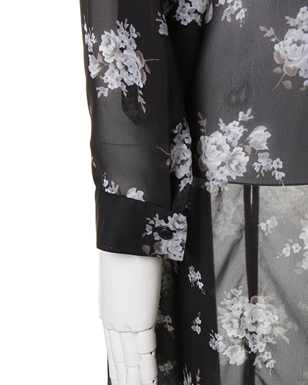 INGNI（イング） 花柄シフォン／ガウン ｸﾛ