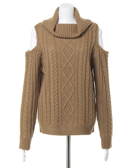 INGNI（イング） 肩あきケーブルオフタートル ｷｬﾒﾙ