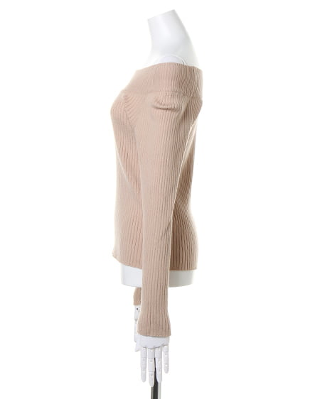 INGNI(イング) ワイドリブオフスリーブ/ニット/B キャメル