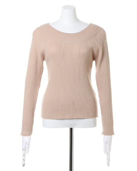 INGNI(イング) ワイドリブオフスリーブ/ニット/B キャメル