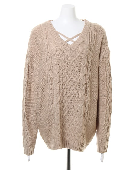 INGNI(イング) フロントレースUPダーリン/ニット ベージュ