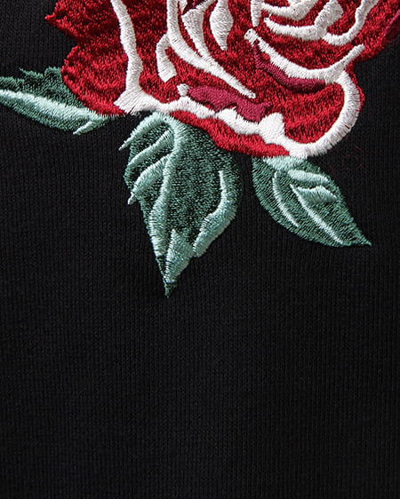 INGNI（イング） 花柄刺繍裏毛／TOPS／A ｸﾛ