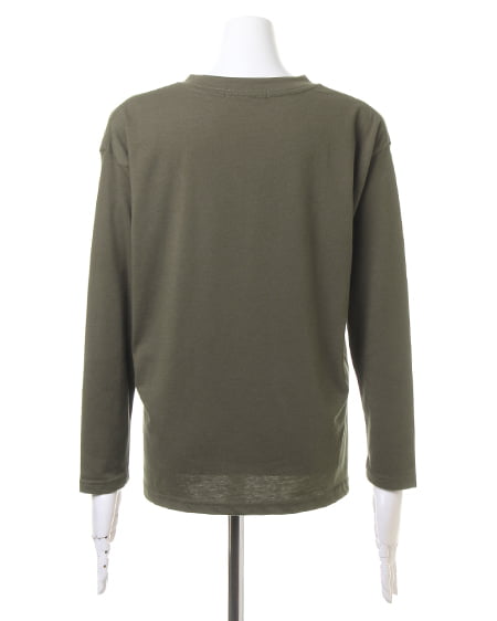 INGNI（イング） サイドスリットVネック Tシャツ長袖 ｶｰｷ