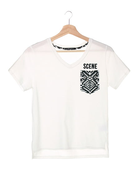 Vネックポケット／Tシャツ